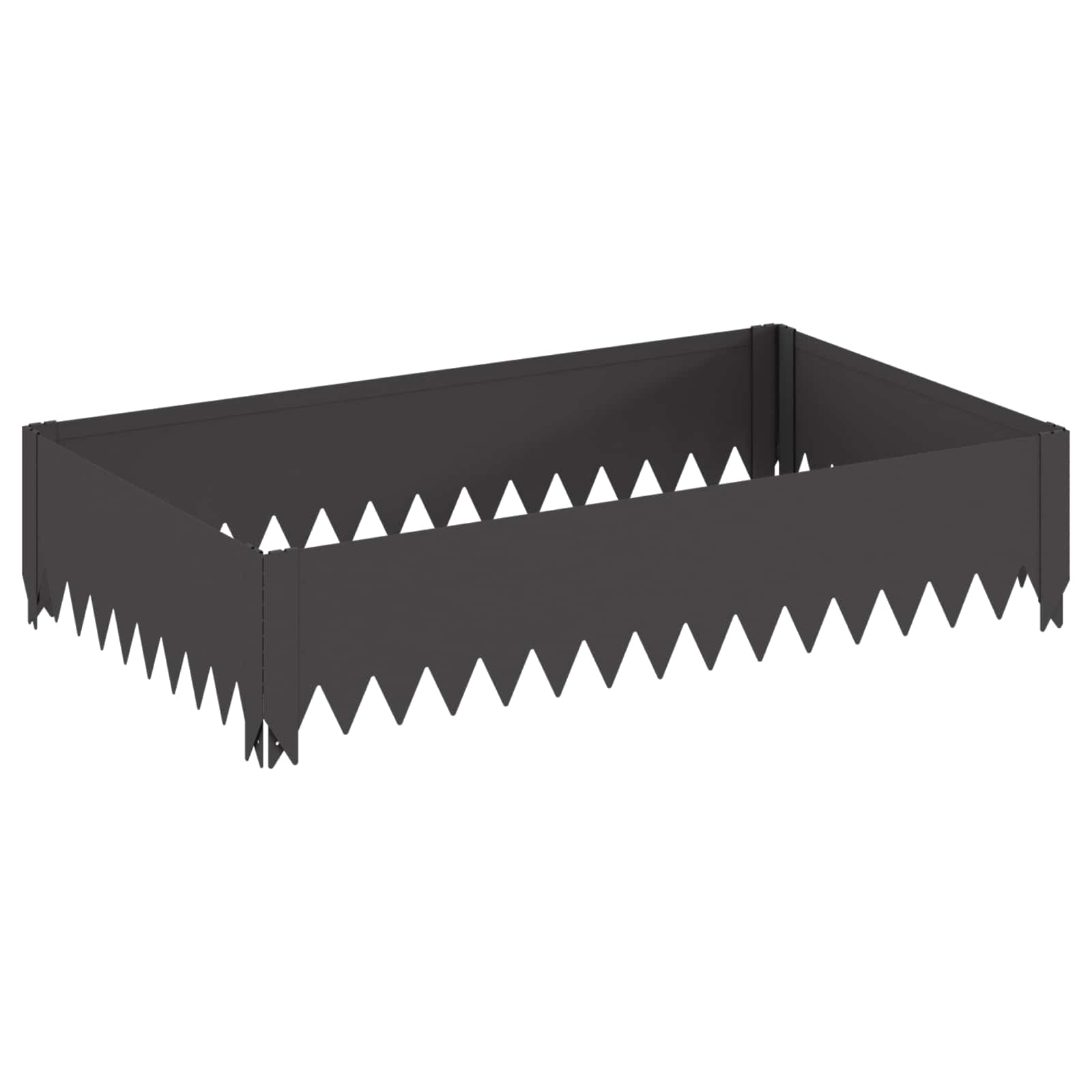 Gazonrand 4 st 100 x 60 x 20 cm Staal Zwart