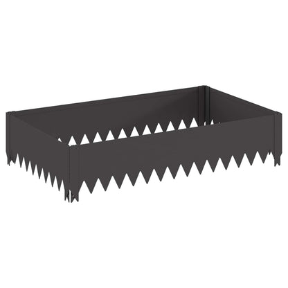 Gazonrand 4 st 100 x 60 x 20 cm Staal Zwart