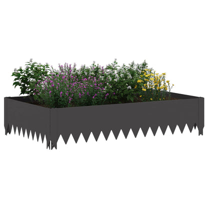 Gazonrand 4 st 100 x 60 x 20 cm Staal Zwart