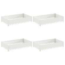 Gazonrand 4 st 100 x 60 x 20 cm Staal Wit