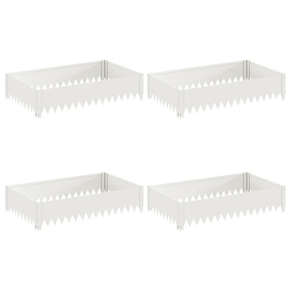Gazonrand 4 st 100 x 60 x 20 cm Staal Wit