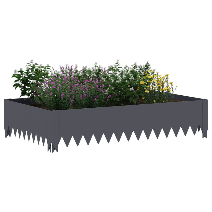 Gazonrand 100 x 60 x 20 cm Staal Antracietkleurig