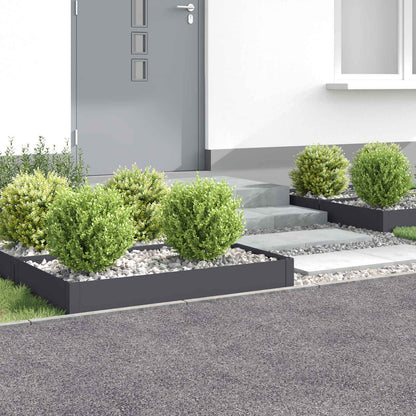 Gazonrand 4 st 100 x 60 x 20 cm Staal Antracietkleurig