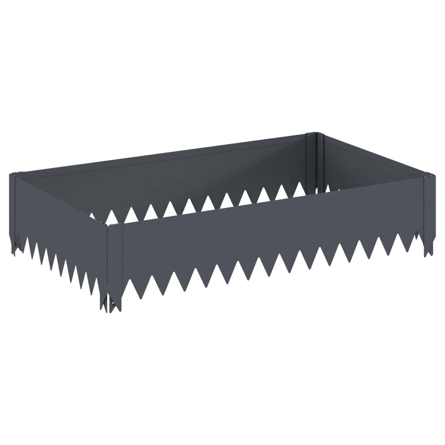 Gazonrand 4 st 100 x 60 x 20 cm Staal Antracietkleurig