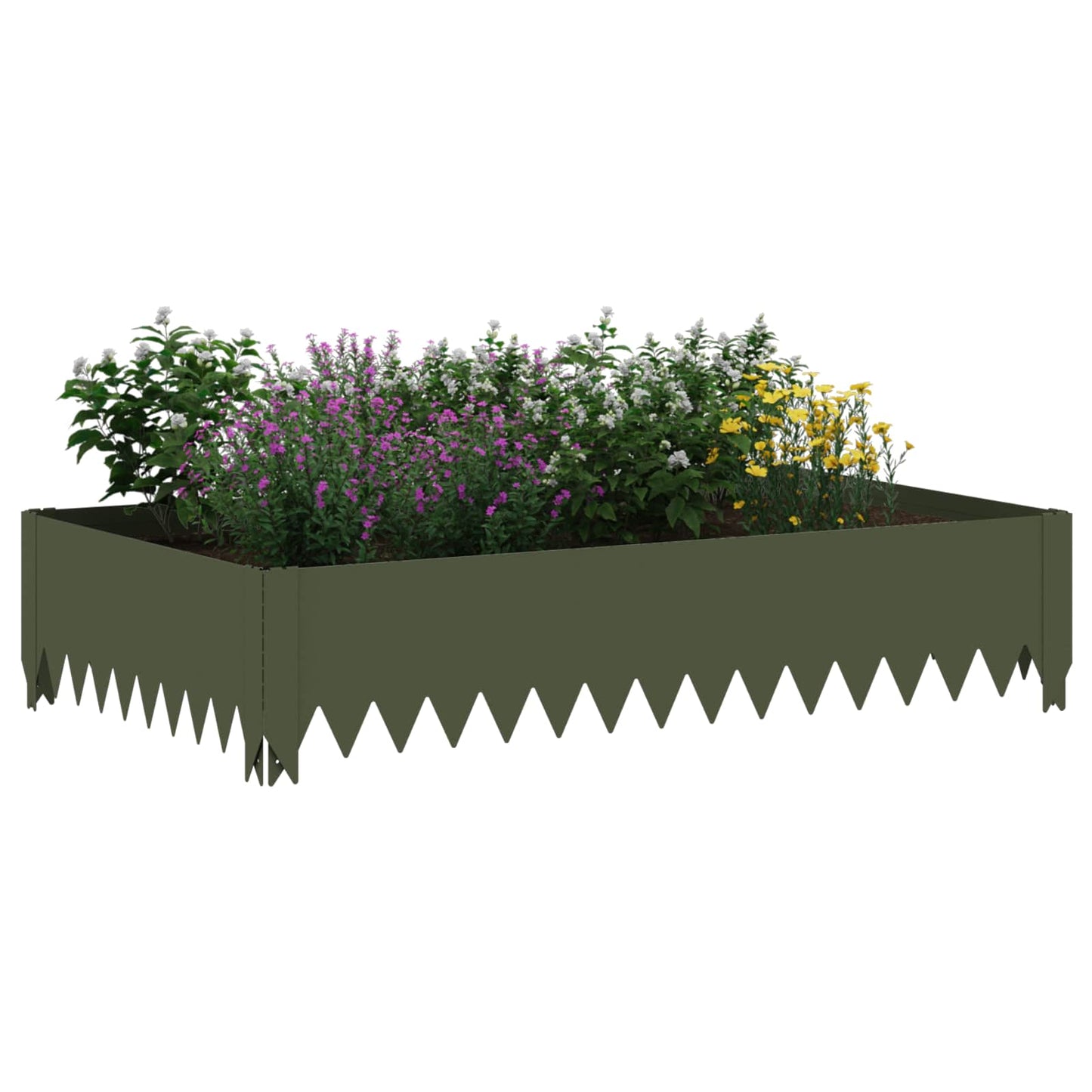 Gazonrand 100 x 60 x 20 cm Staal Olijfgroen