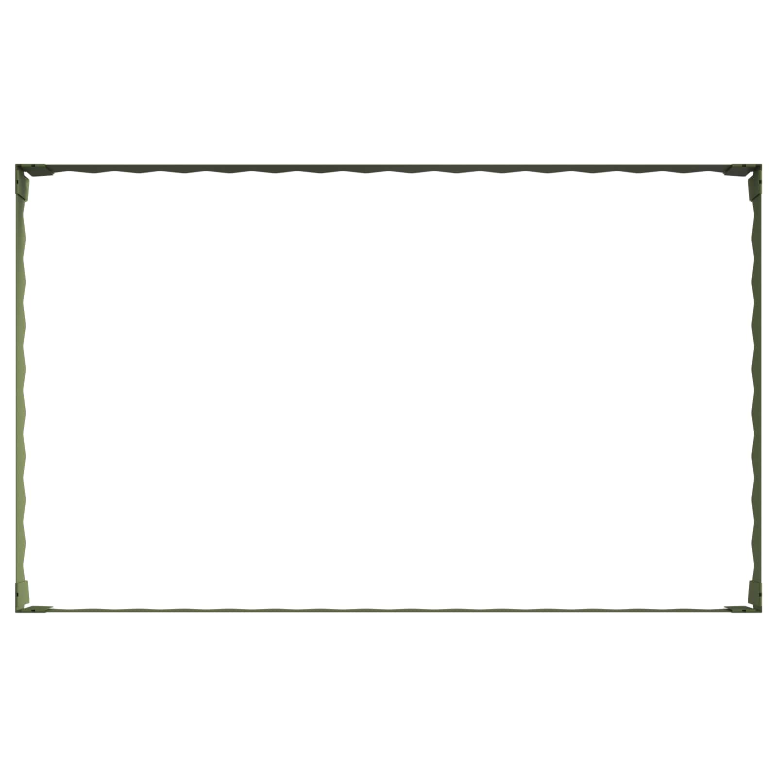 Gazonrand 4 st 100 x 60 x 20 cm Staal Olijfgroen