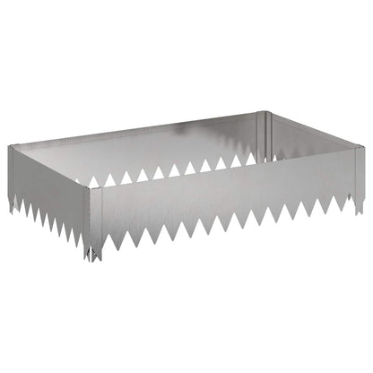 Gazonrand 4 st 100 x 60 x 20 cm Staal Zilverkleurig