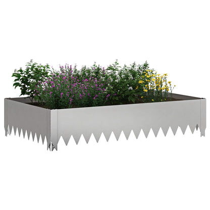 Gazonrand 4 st 100 x 60 x 20 cm Staal Zilverkleurig