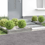 Gazonrand 4 stuks 100x60x20 cm staal zilverkleurig
