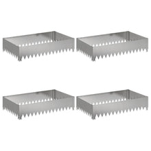 Gazonrand 4 pcs 100 x 60 x 20 cm Staal Zilverkleurig