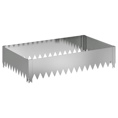 Gazonrand 4 pcs 100 x 60 x 20 cm Staal Zilverkleurig