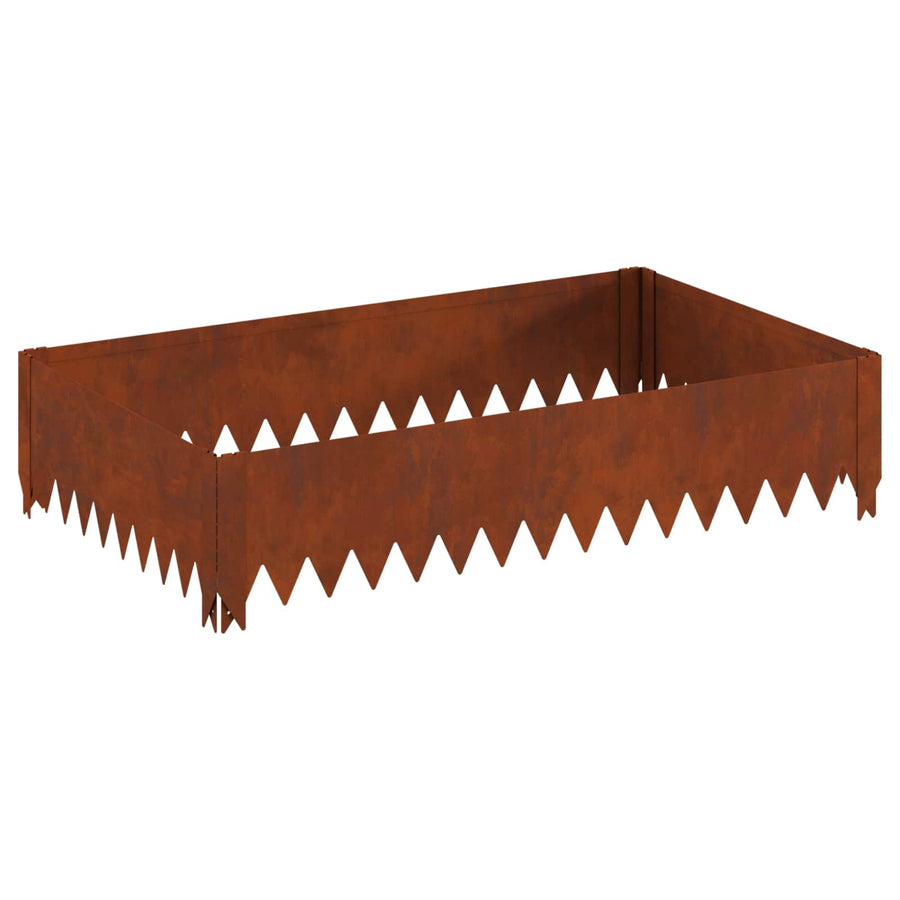 Gazonrand 100 x 60 x 20 cm Staal Roestig