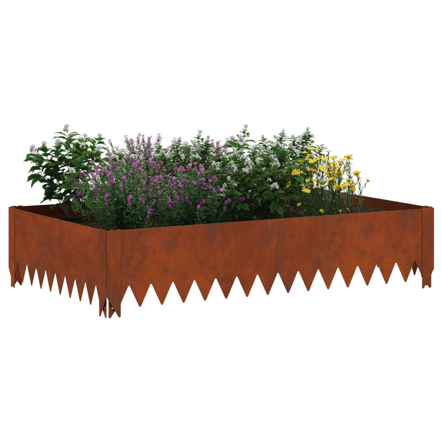 Gazonrand 100 x 60 x 20 cm Staal Roestig