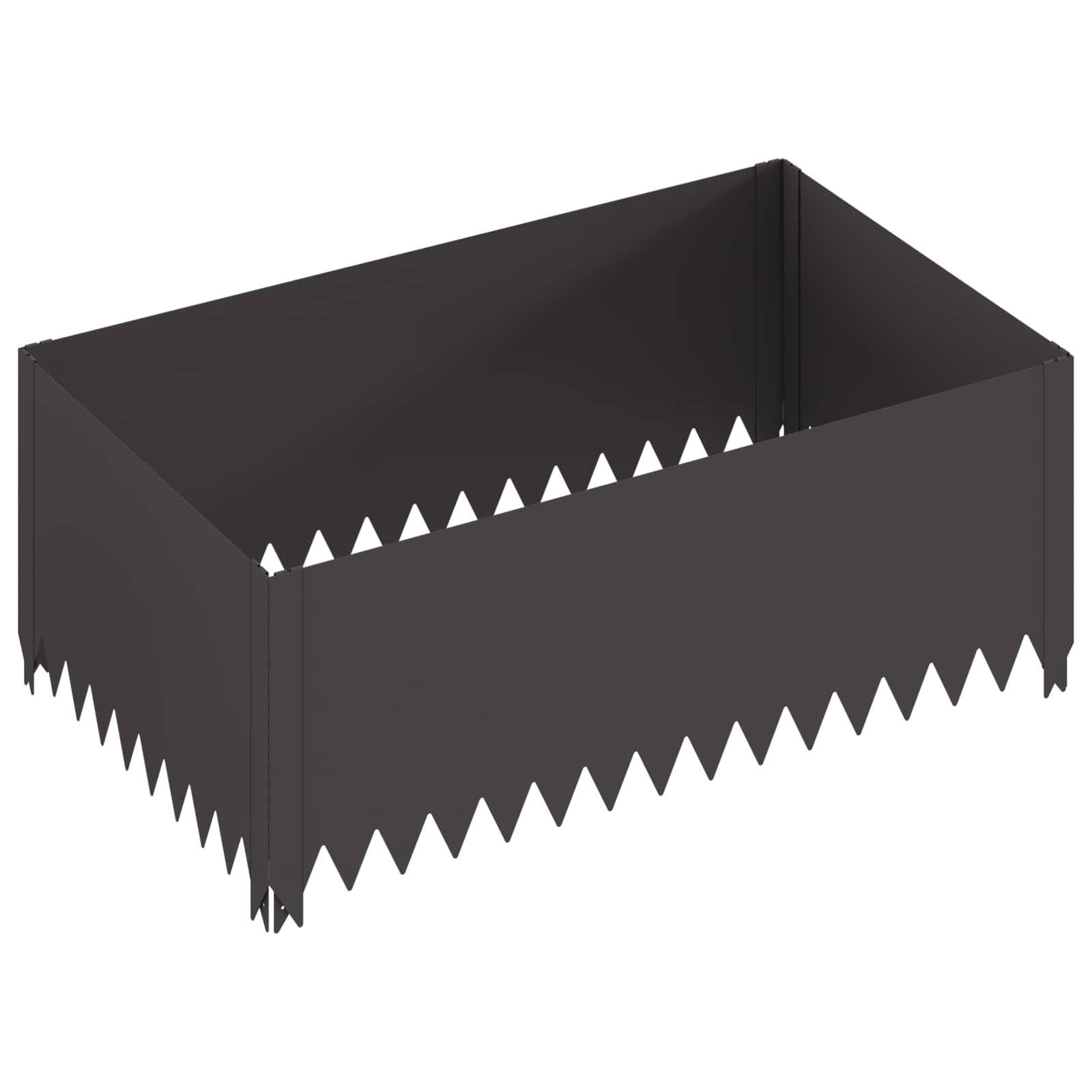 Gazonrand 100 x 60 x 35 cm Staal Zwart