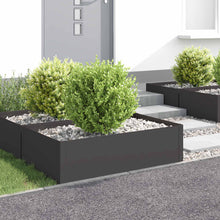 Gazonrand 4 st 100 x 60 x 35 cm Staal Zwart