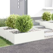 Gazonrand 4 st 100x60x35 cm staal wit