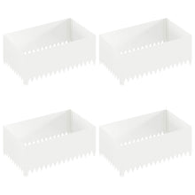 Gazonrand 4 st 100 x 60 x 35 cm Staal Wit