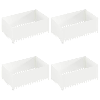 Gazonrand 4 st 100 x 60 x 35 cm Staal Wit