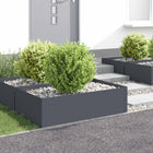 Gazonrand 4 st 100 x 60 x 35 cm Staal Antracietkleurig