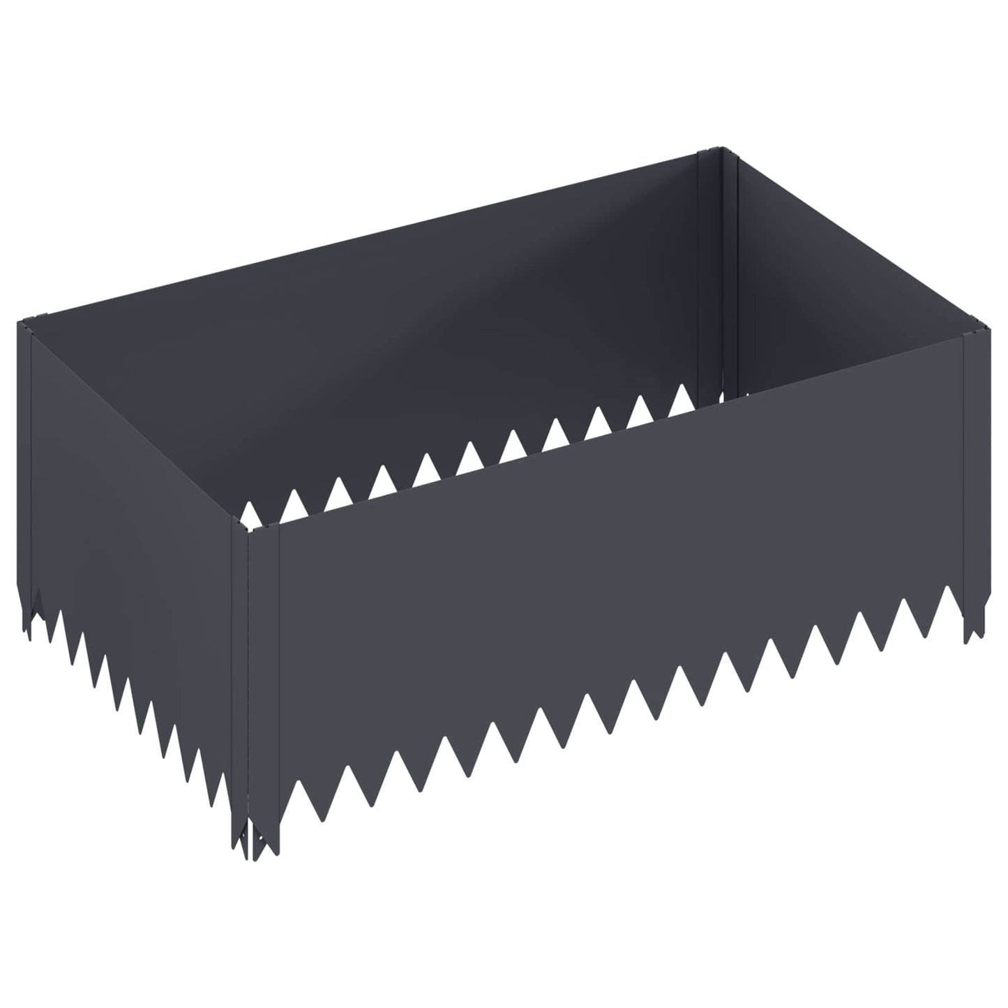Gazonrand 4 st 100 x 60 x 35 cm Staal Antracietkleurig