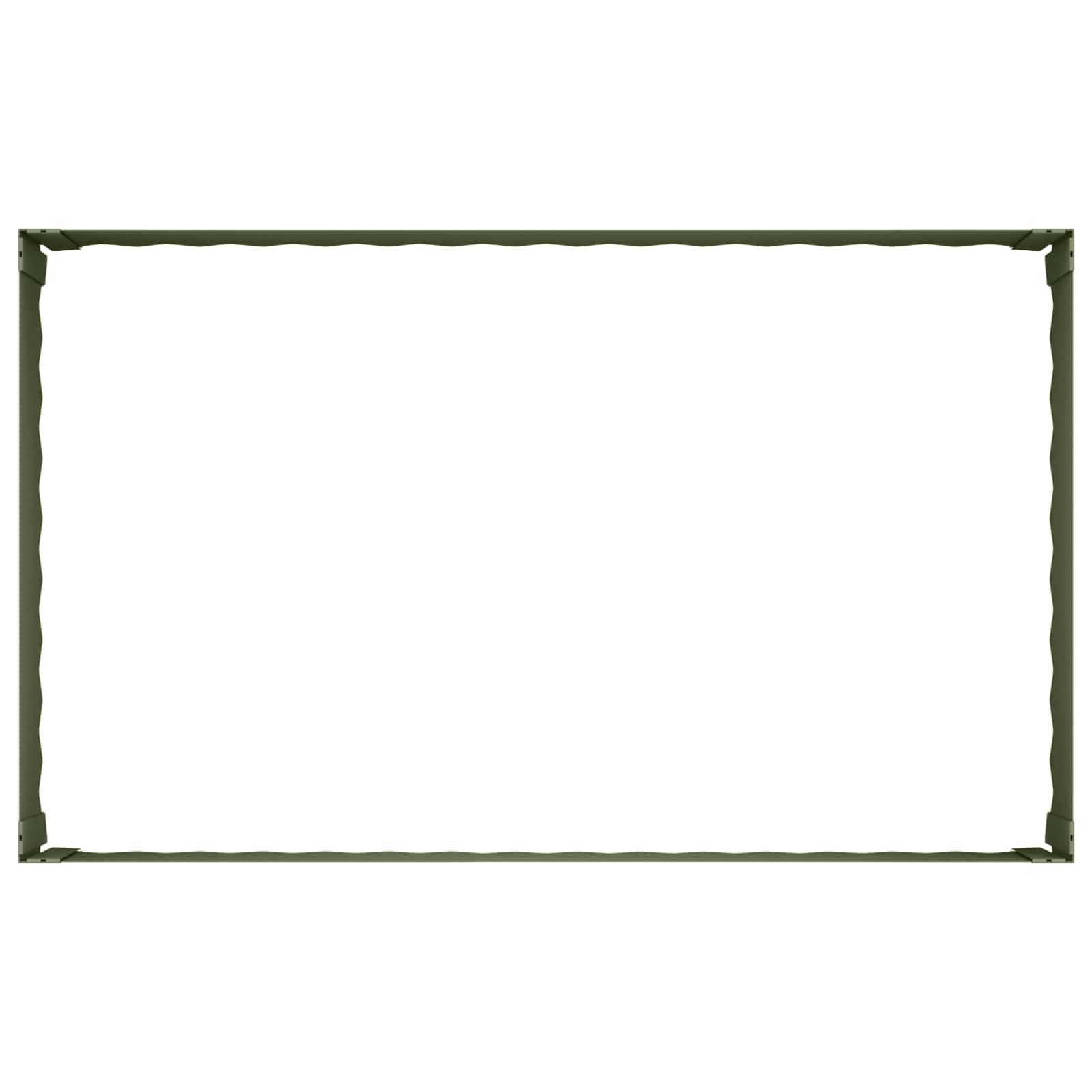 Gazonrand 4 st 100 x 60 x 35 cm Staal Olijfgroen