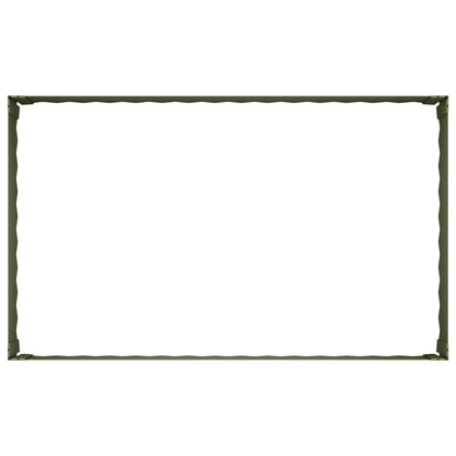 Gazonrand 4 st 100 x 60 x 35 cm Staal Olijfgroen