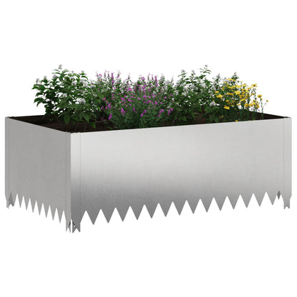 Gazonrand 100 x 60 x 35 cm Staal Zilverkleurig