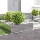 Gazonrand staal 4 st 100x35 cm zilverkleurig