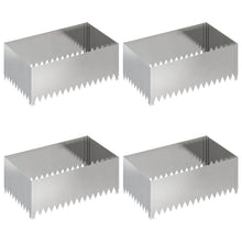 Gazonrand 4 st 100 x 60 x 35 cm Staal Zilverkleurig