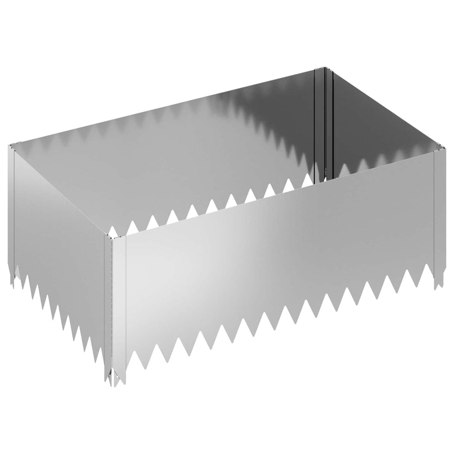 Gazonrand 100 x 60 x 35 cm Staal Zilverkleurig