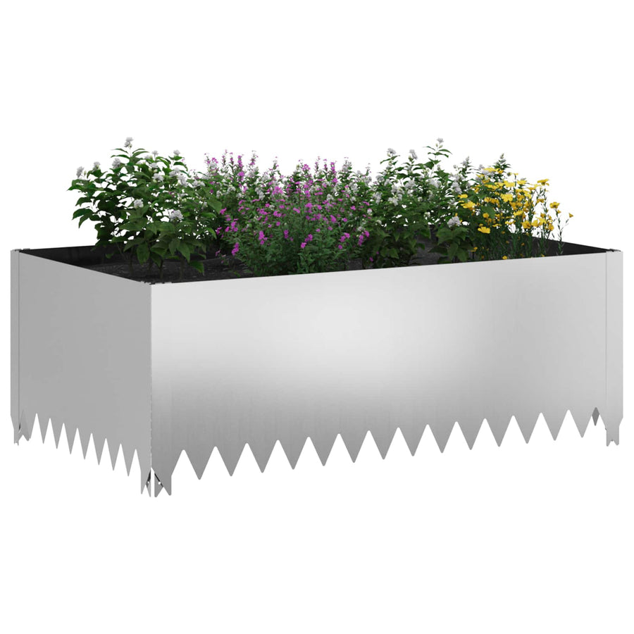 Gazonrand 100 x 60 x 35 cm Staal Zilverkleurig