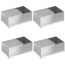 Gazonrand 4 pcs 100 x 60 x 35 cm Staal Zilverkleurig
