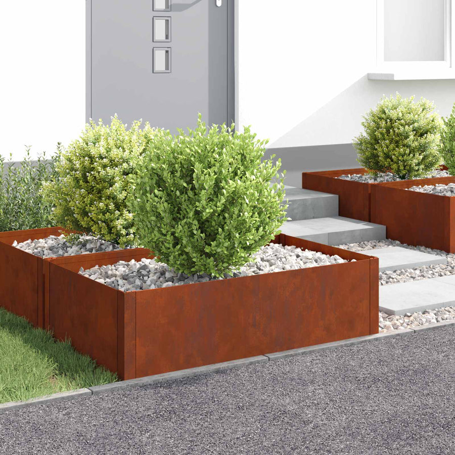 Gazonrand 100 x 60 x 35 cm Staal Roestig
