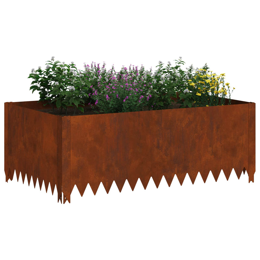 Gazonrand 100 x 60 x 35 cm Staal Roestig