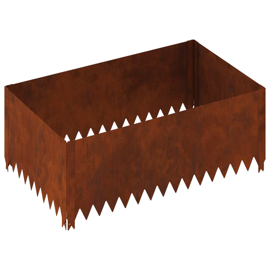 Gazonrand 4 pcs 100 x 60 x 35 cm Staal Roestig
