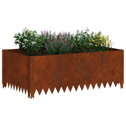 Gazonrand 4 pcs 100 x 60 x 35 cm Staal Roestig