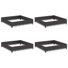 Gazonrand 4 pcs 100 x 100 x 20 cm Staal Zwart