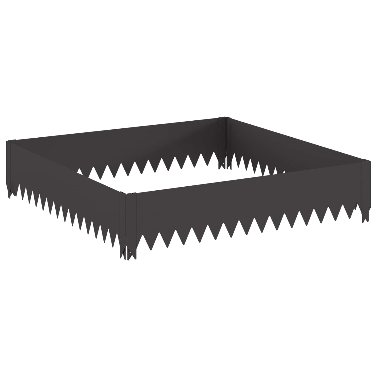 Gazonrand 4 pcs 100 x 100 x 20 cm Staal Zwart