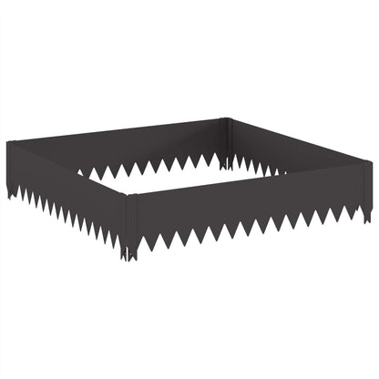 Gazonrand 4 pcs 100 x 100 x 20 cm Staal Zwart