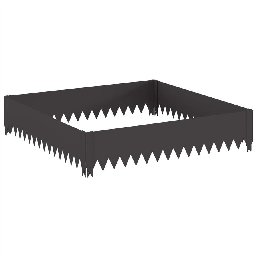 Gazonrand 4 pcs 100 x 100 x 20 cm Staal Zwart