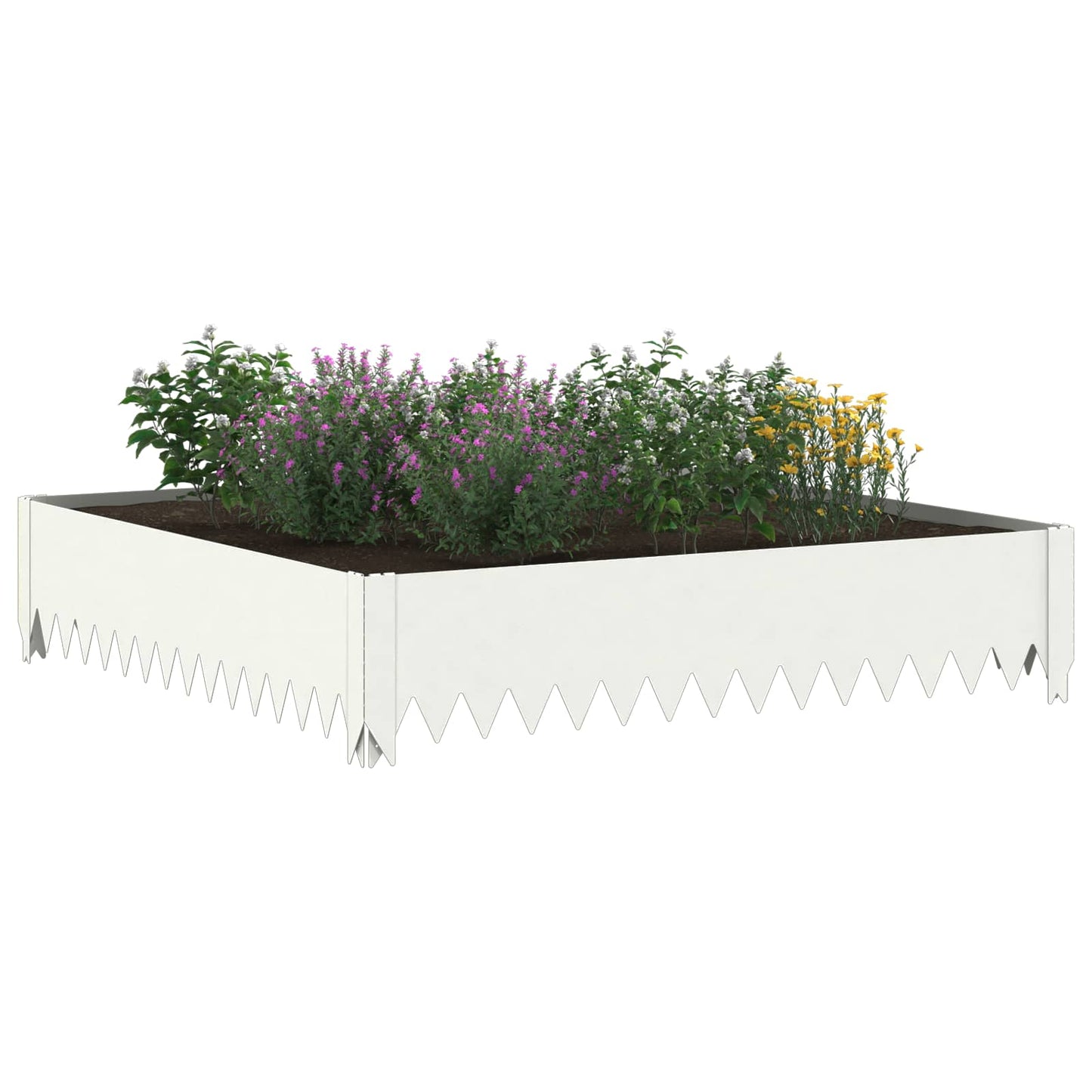 Gazonrand 100 x 100 x 20 cm Staal Wit