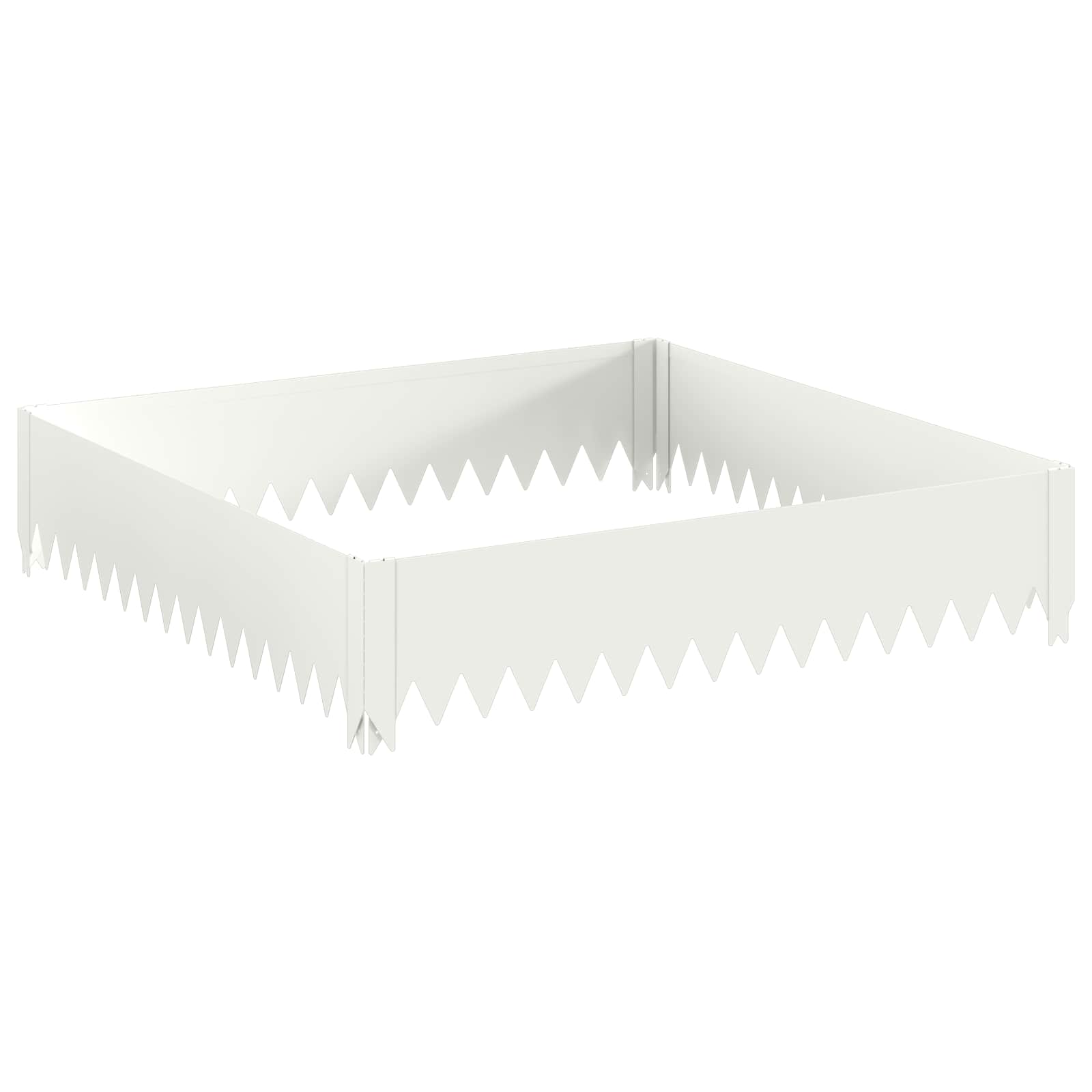 Gazonrand 4 st 100 x 100 x 20 cm Staal Wit