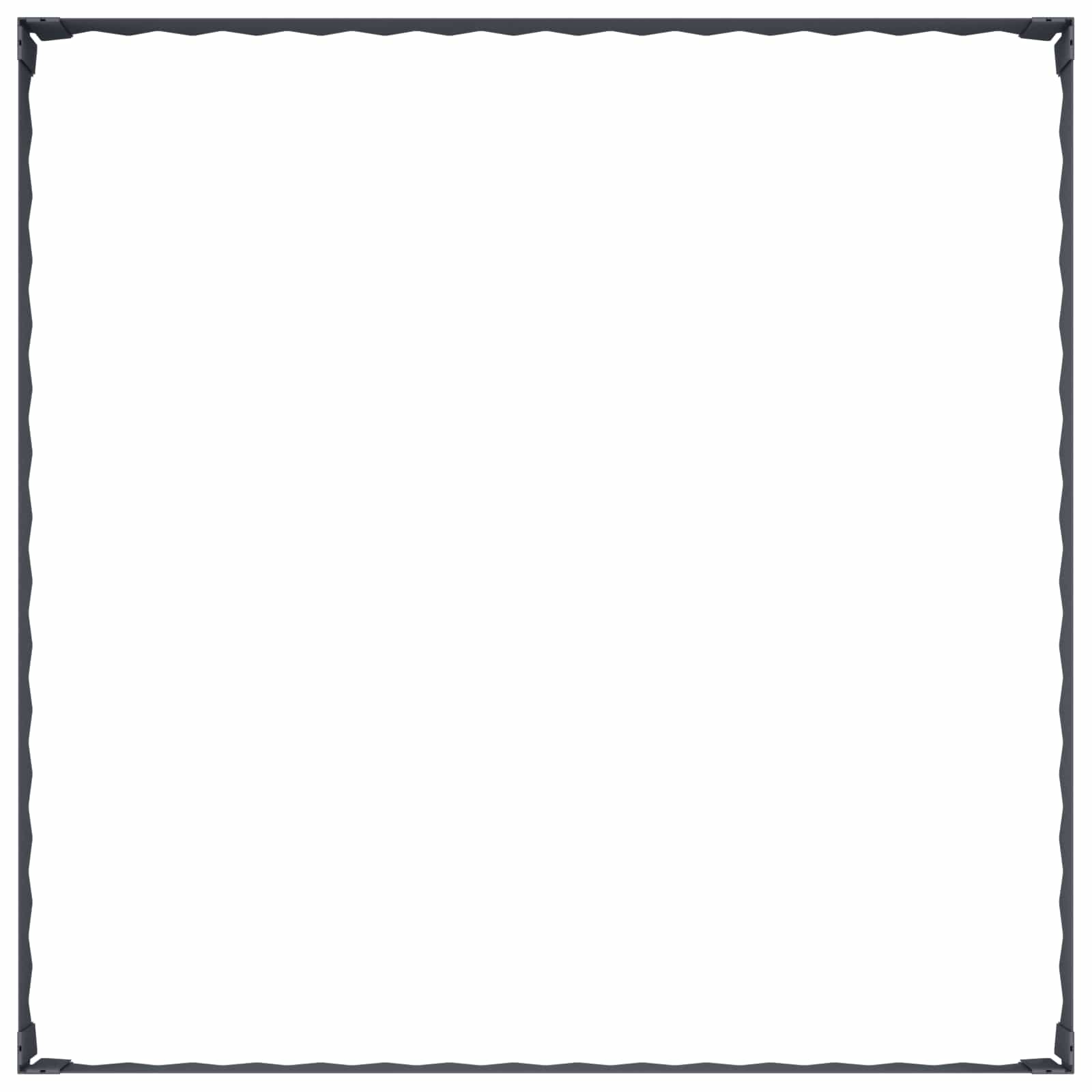 Gazonrand 4 st 100 x 100 x 20 cm Staal Antracietkleurig