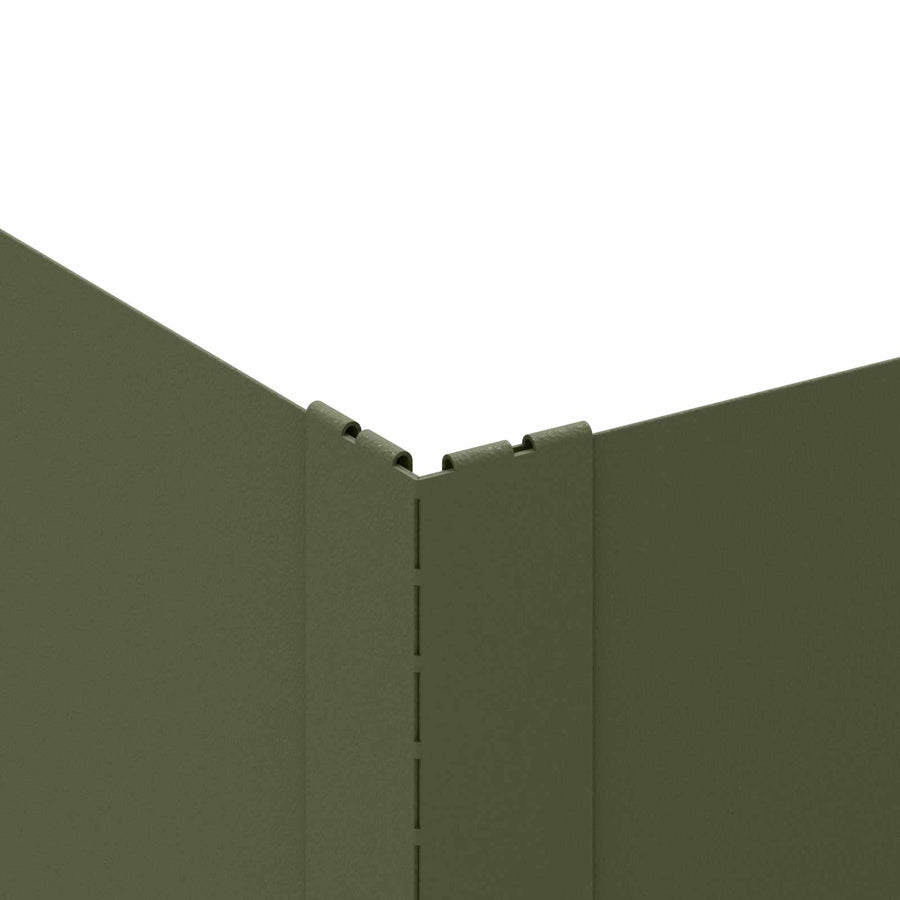 Gazonrand 4 st 100 x 100 x 20 cm Staal Olijfgroen