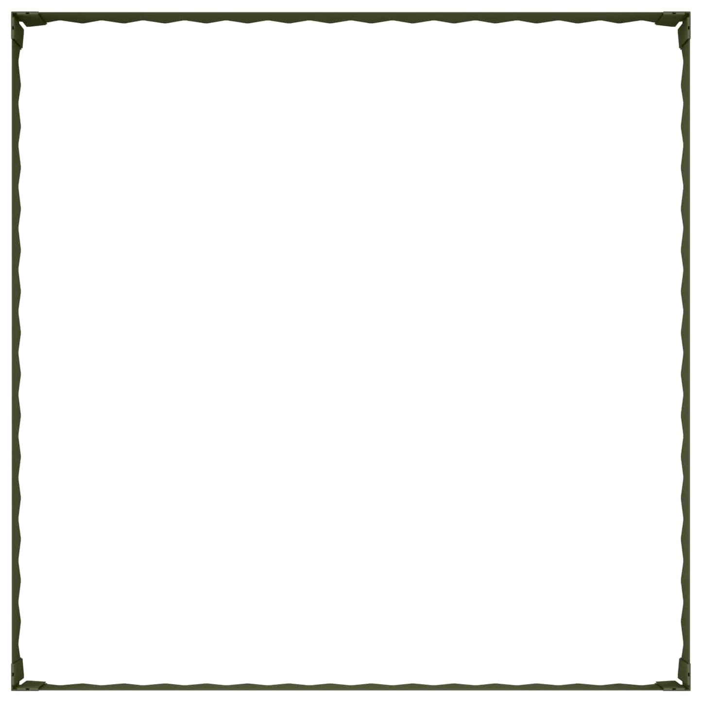 Gazonrand 4 st 100 x 100 x 20 cm Staal Olijfgroen