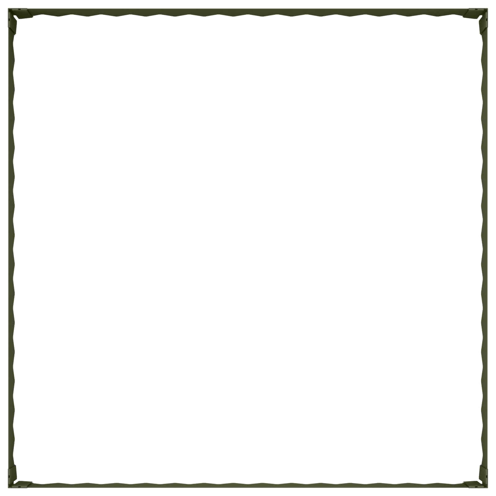 Gazonrand 4 st 100 x 100 x 20 cm Staal Olijfgroen
