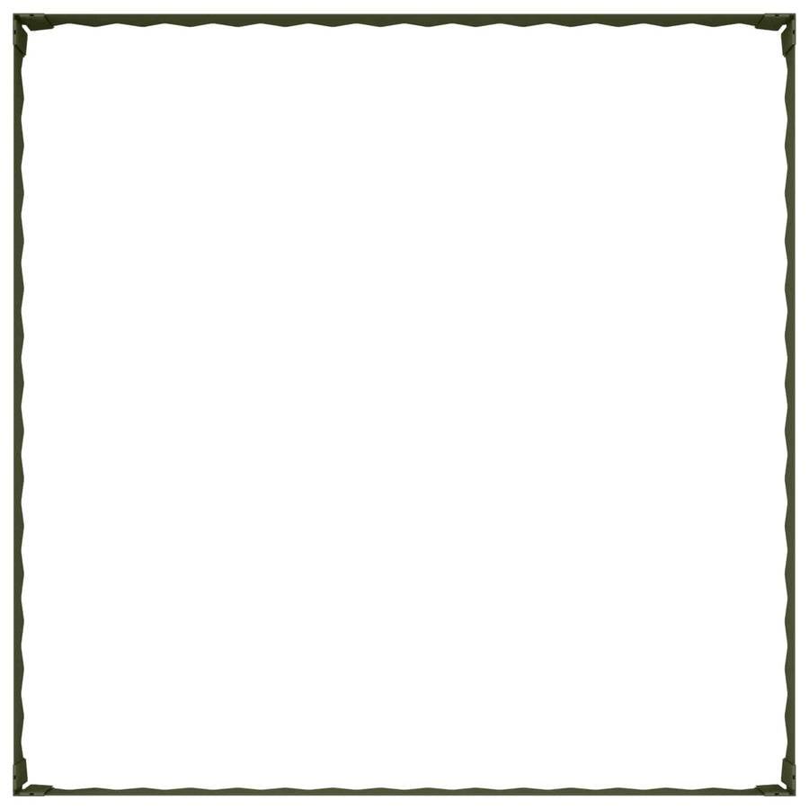 Gazonrand 4 st 100 x 100 x 20 cm Staal Olijfgroen