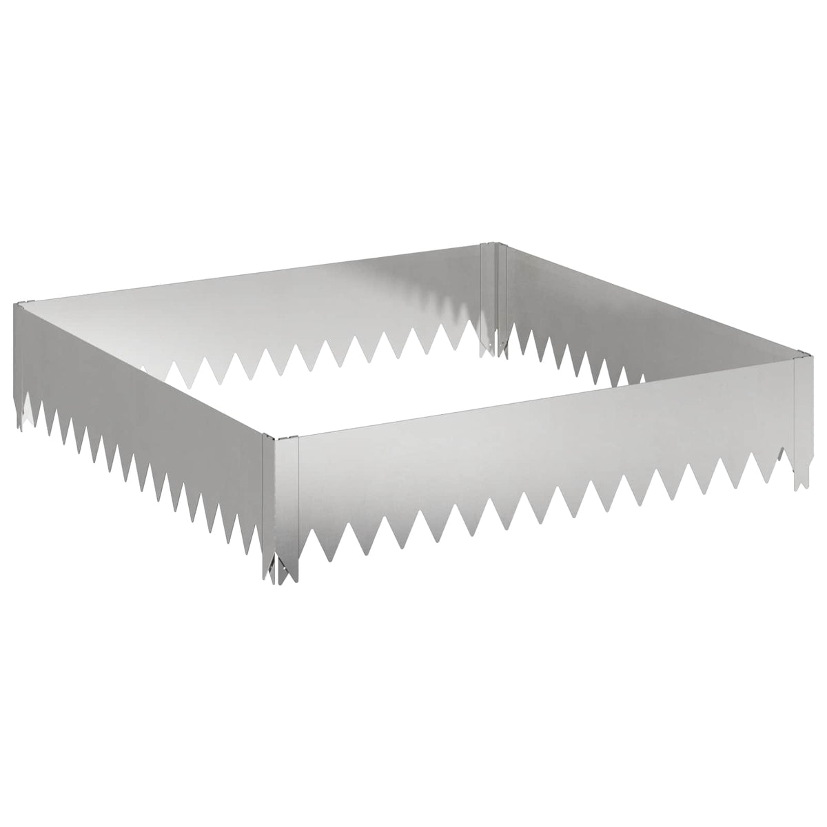 Gazonrand 100 x 100 x 20 cm Staal Zilverkleurig