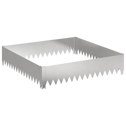 Gazonrand 100 x 100 x 20 cm Staal Zilverkleurig