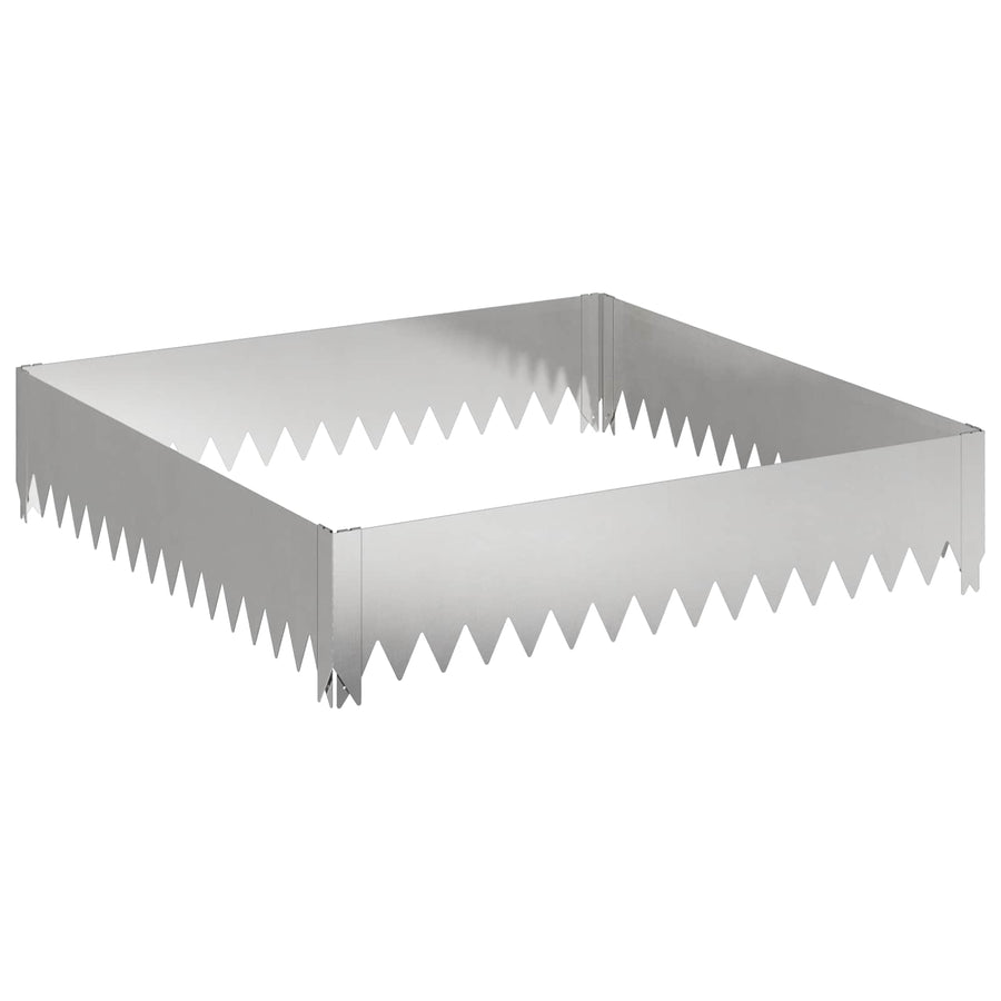 Gazonrand 100 x 100 x 20 cm Staal Zilverkleurig